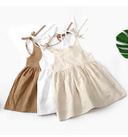 Vestido de algodón sin mangas para niñas pequeñas, ropa de verano de moda - details 2