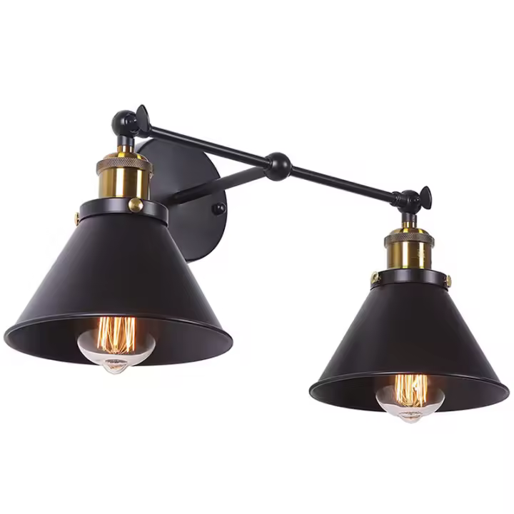 Lámpara de Pared Industrial Vintage para Dormitorio Sala de Estar Luz de Iluminación de Doble Luz de Interiors - 1