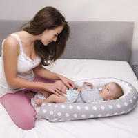 Baby Nest Bed with Pillows Portable Travel Crib Detachable Washable Infant Cotton Cradle Anti Pressure Toddlers Isolation Crib - details 3