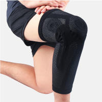 Rodillera deportiva para alargar las piernas, tejido transpirable, compresión antideslizante, engrosado soporte con anillo de silicona, 1 par - details 19