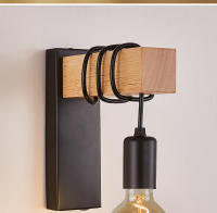 Lámpara de pared LED de madera Retro, accesorio de iluminación Industrial para Loft nocturno, decoración de mesita de noche para habitación, baño y restaurante, E27, 220V, 110V - details 4