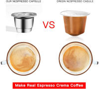 Cápsula de Café Reutilizable para Nespresso en Acero Inoxidable con Almohadilla y Anillo de Dosificación Refillable para Tazas de Espresso - details 6