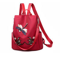 Mochila con bordado de moda para mujer, bolsa de viaje Oxford impermeable de gran capacidad, mochila multifunción para ordenador portátil - details 14