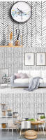 6m Home Decor Modern Stripe Peel And Stick Wallpaper Herringbone Black White Vinyl Self Adhesive Contact Paper For Kidroom Bedroom - details 1