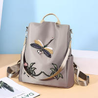 Mochila con bordado de moda para mujer, bolsa de viaje Oxford impermeable de gran capacidad, mochila multifunción para ordenador portátil - details 7
