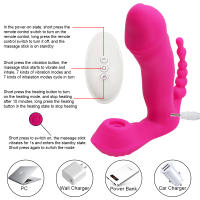 Vibrador portátil 3 en 1, slicone, estimulador anal del clítoris vaginal, carga USB magnética, control remoto, 7 modos, para mujeres y parejas. - details 2