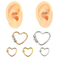 Piercing corporal para la nariz, 2 piezas, 0,8x10mm, joyería de moda, anillo quirúrgico de Tragus inoxidable - details 0