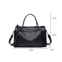 Bolso de hombro Retro de gran capacidad para mujer, bolso cruzado de cuero PU suave, bolso de mensajero informal de diseñador Boston - details 16
