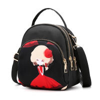 Mochila con estampado de moda para mujer, bolso cruzado de nailon de gran capacidad, multicapa, mochilas escolares, mochila de viaje impermeable - details 7