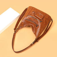 Bolsos de Hombro de Cuero PU Suave de Lujo Multi Bolsillos para Mujeres Bolsa Tote Europea de Gran Capacidad para Compras Bolsa Cruzada Hobo - details 10