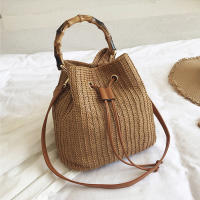 Bolso de paja con cordón para mujer, tejida a mano bandolera de hombro, monedero de compras, bolsos de playa, Verano - details 3