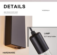 Lámpara de pared LED de madera Retro, accesorio de iluminación Industrial para Loft nocturno, decoración de mesita de noche para habitación, baño y restaurante, E27, 220V, 110V - details 7