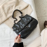 Bolso cruzado de cuero PU para mujer, Cartera de hombro, bolso de mano, bandolera con cadena, bolsillo negro - details 12