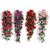 Rosa Artificial de Rattan para Decoración de Pared en Casa Boda Fiesta de Nubecom Hecha de Seda y Plástico Tipo de Planta Artificial: Rosa - details 0