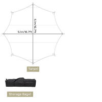 Vela de Sombra Impermeable Octagonal Grande 5.1x5.1m Venta de Campamento de Trompo de Sol para Jardín al Aire Libre Playa Turista - details 0