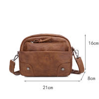 Bolso Vintage con correa de hombro para mujer, bandolera pequeña de cuero Pu, de viaje, con múltiples bolsillos - details 20