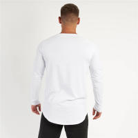 Letter Printed Men's Autumn Youth Loose Fitting Fitness Long Sleeved T-shirt with Round Neck Sports Personality Trend Top - details 11