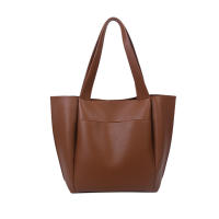 Bolso de mano informal de cuero suave para mujer, bolsa de hombro de gran capacidad con bolsillo exterior, Color sólido, alta calidad - details 24