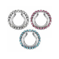 Gema de cristal circular para adultos, protector sin perforación, joyería corporal falsa con agujero de 8mm, cubierta de escudo, juguete para piercing, 1 par - details 1