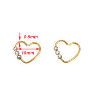 Piercing corporal para la nariz, 2 piezas, 0,8x10mm, joyería de moda, anillo quirúrgico de Tragus inoxidable - details 1