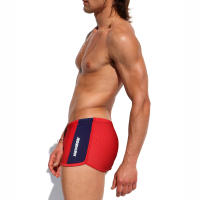 Jessborn bañador de ángulo plano para hombre, ropa de baño con estampado de Letras a juego de colores, Bóxer deportivo para fitness, pantalones cortos cómodos para playa, primavera caliente - details 5
