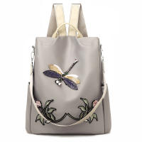Mochila con bordado de moda para mujer, bolsa de viaje Oxford impermeable de gran capacidad, mochila multifunción para ordenador portátil - details 11