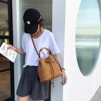 Bolso de paja con cordón para mujer, tejida a mano bandolera de hombro, monedero de compras, bolsos de playa, Verano - details 10