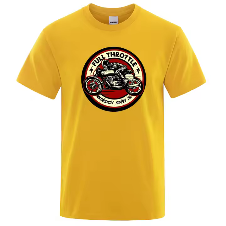 Camisetas de motorista Full Throttle Cafe Racer Rockabilly, Camiseta de algodón, ropa de calle informal de marca, camisetas de moda Harajuku 2022 - 1