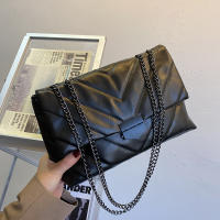 Bolso cruzado de cuero PU de hilo de lujo para mujer, bandolera con cadena, bolso de gran capacidad - details 17