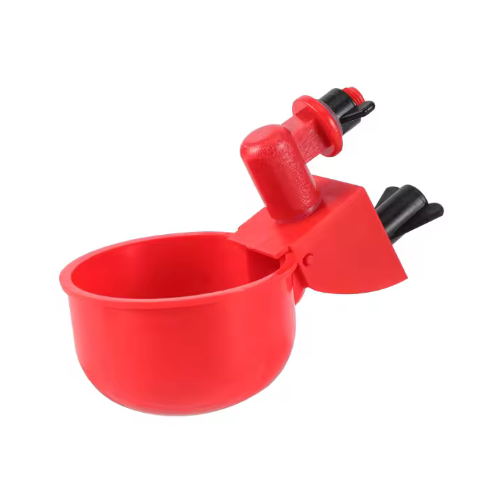 Taza de agua automática para pollo, Kit de bebedero de plástico para aves de corral, codorniz, Paloma, pájaro, jaula de conejo, bebedero para aves de corral, 5 piezas - 1