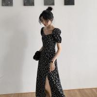 Vestido francés de verano con cuello cuadrado para mujer - details 5