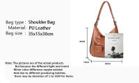 Bolsos de Hombro de Cuero PU Suave de Lujo Multi Bolsillos para Mujeres Bolsa Tote Europea de Gran Capacidad para Compras Bolsa Cruzada Hobo - details 0