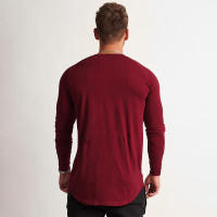 Camiseta Deportiva de Algodón con Estampado de Letra Cuello Redondo, Manga Larga, Fitness de Otoño-Invierno para Hombres - details 5