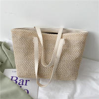 Bolso de paja tejido de gran capacidad para mujer, bolsa de mimbre hecha a mano, bolso de playa, bolso de hombro de paja para vacaciones - details 18
