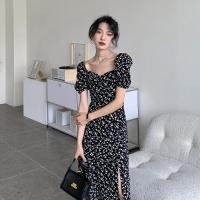 Vestido francés de verano con cuello cuadrado para mujer - details 9