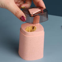 Soporte automático para palillos de dientes, dispensador creativo de palillos de dientes, contenedor de palillos de paja de trigo, cocina emergente - details 3