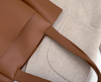 Bolso de mano informal de cuero suave para mujer, bolsa de hombro de gran capacidad con bolsillo exterior, Color sólido, alta calidad - details 20