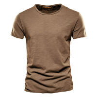 Camiseta para Hombres AIOPESON 100% Algodón Suave Fitness Verano Delgada Ropa de Casa Cuello Redondo Manga Corta Camiseta Sólida para Hombres - details 23