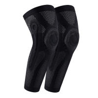 Rodillera deportiva para alargar las piernas, tejido transpirable, compresión antideslizante, engrosado soporte con anillo de silicona, 1 par - details 1
