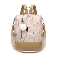 Mochila con estampado Floral para mujer, bolsa de viaje informal, con bola de pelo, de gran capacidad, nueva - details 7