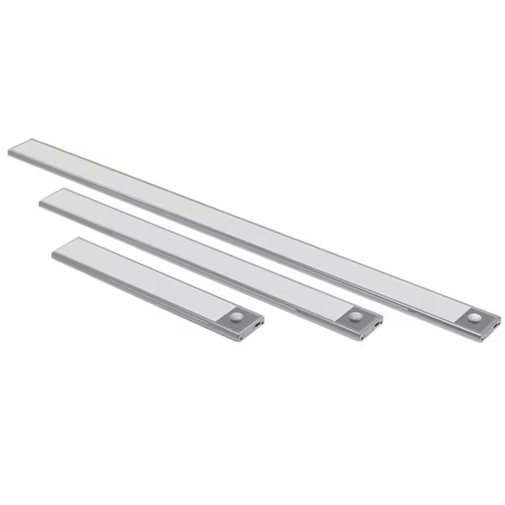 Luz LED con Sensor de movimiento PIR para debajo del armario, lámpara nocturna recargable por USB para cocina y interior, 12/23/40/60CM - 1
