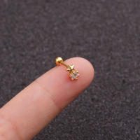 Pendiente de circonia cúbica curvada para el cartílago, pendiente de acero inoxidable, 20g, 1 unidad - details 14