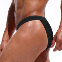 Jessborn pantalones de natación triangulares para hombre, bañador sexy de horquilla alta, media cadera envolvente, color sólido, ropa de baño de playa de primavera caliente - details 1