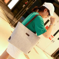 Bolso de mano de lona informal para mujer, bolsa de hombro de gran capacidad, ligera, de compras, de algodón y lino, con asa, de viaje, Hobo - details 0
