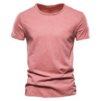 Camiseta para Hombres AIOPESON 100% Algodón Suave Fitness Verano Delgada Ropa de Casa Cuello Redondo Manga Corta Camiseta Sólida para Hombres - details 15