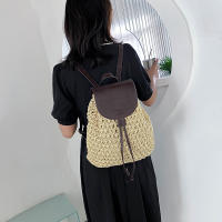 Mochila de Viaje para Mujer en Punto de Crochet con Diseño Boho Estilo Hueco Alhombrado para Hombro y Espalda Ideal para Playa y Verano - details 6