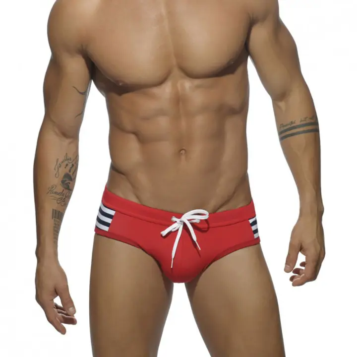 Jessborn calzoncillos de natación para hombre, pantalones cortos de cintura baja a rayas, bañador deportivo para surfear en la playa, primavera caliente - 1
