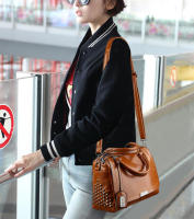 Bolso Vintage de cuero PU para Mujer, bandolera de hombro con remaches, de diseñador, de lujo, con almohada - details 6