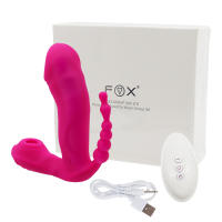 Vibrador portátil 3 en 1, slicone, estimulador anal del clítoris vaginal, carga USB magnética, control remoto, 7 modos, para mujeres y parejas. - details 10