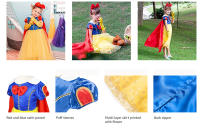 Girls Snow White Dress Kids Princess Dress Up Costumes Toddler Snow White And Huntsman Fancy Clothing Christmas Party Outfits - details 1